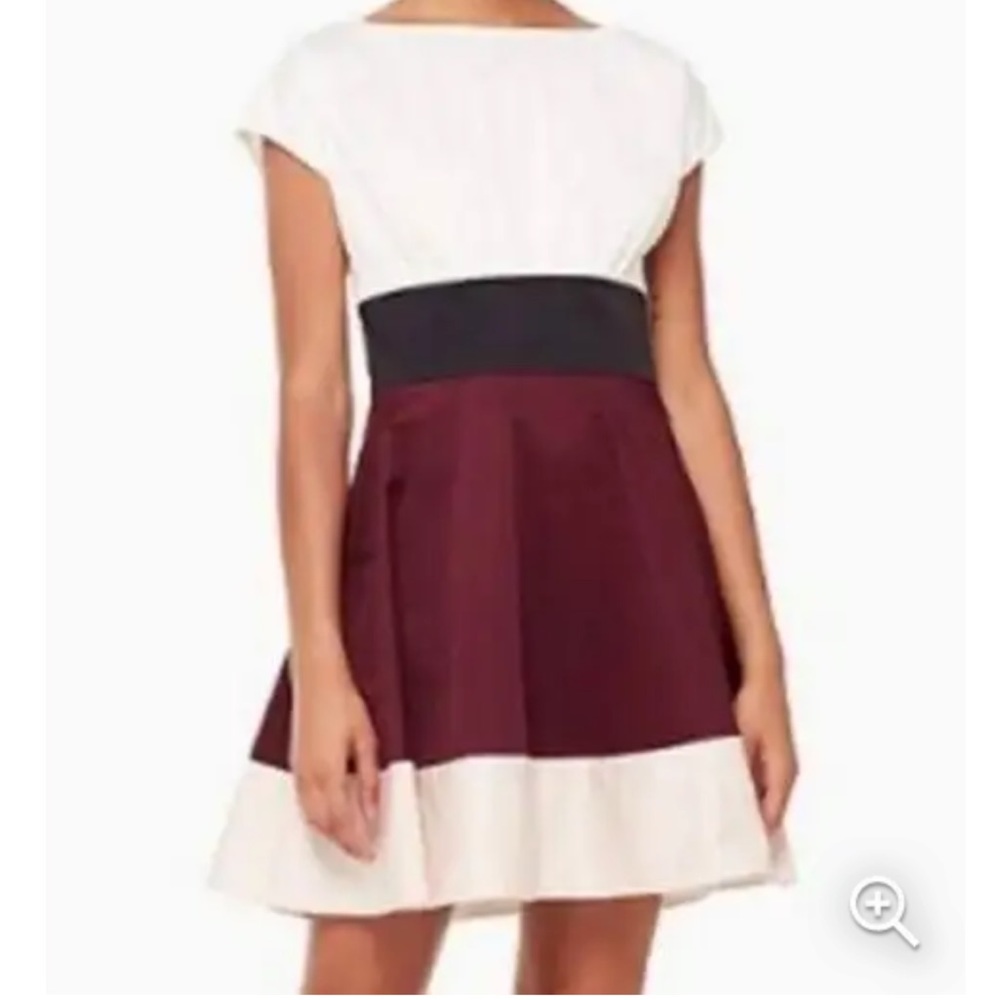 Kate Spade New York Color Block Ponte Fiorella Dress Size 4 White Pink